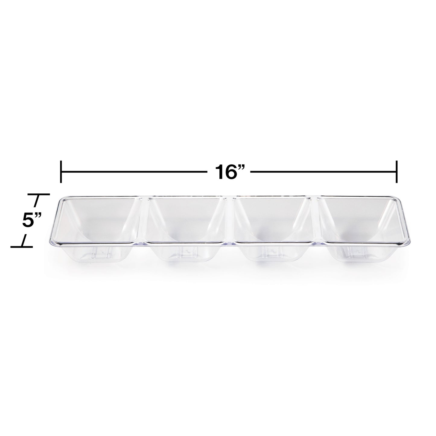 Clear Form & Function 4-Compartment Tray 6 ct