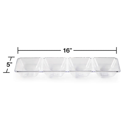 Clear Form & Function 4-Compartment Tray 6 ct