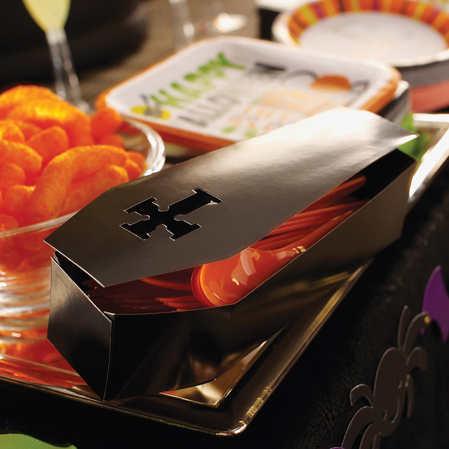 Halloween Coffin Silverware Caddies 18 ct