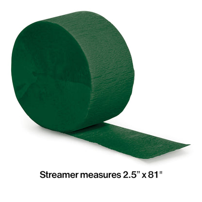Hunter Green Crepe Streamer 12 ct