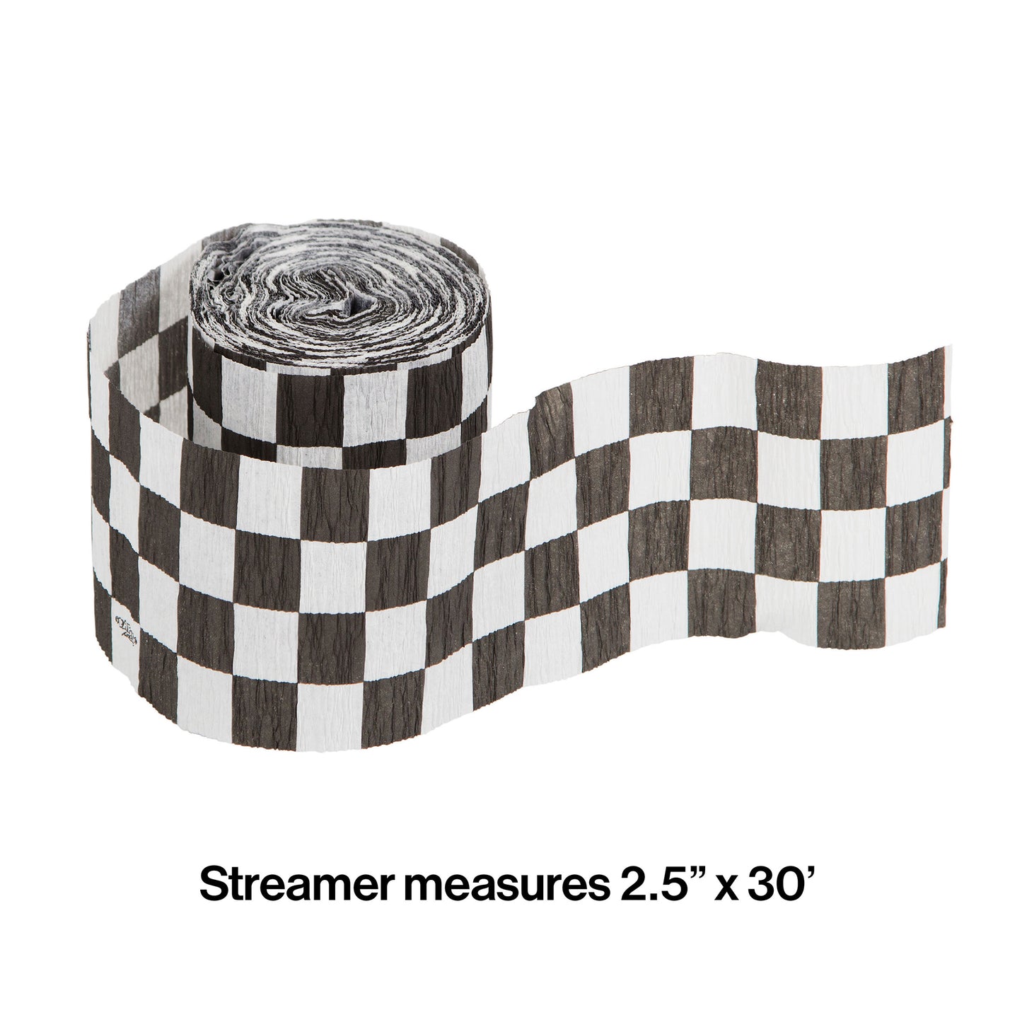 Black and White Check Streamer 12 ct