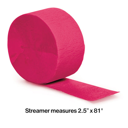 Hot Magenta Crepe Streamer 12 ct