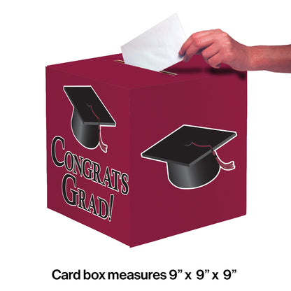 Graduation Card Boxes Burgundy 6 ct