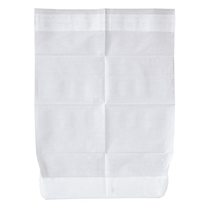 White disposable clothing protector on a white background