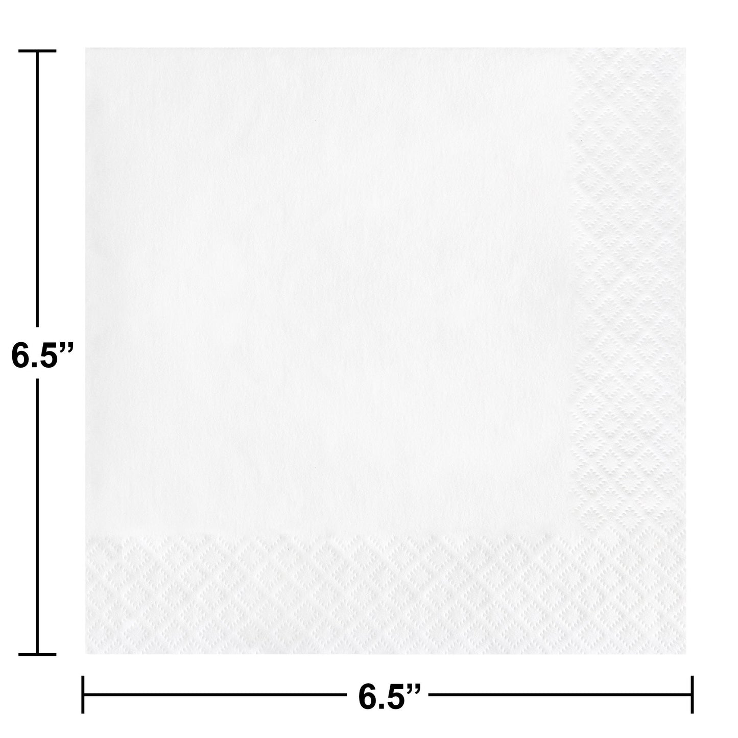 White 2-Ply Luncheon Napkins 600 ct Dimension Image