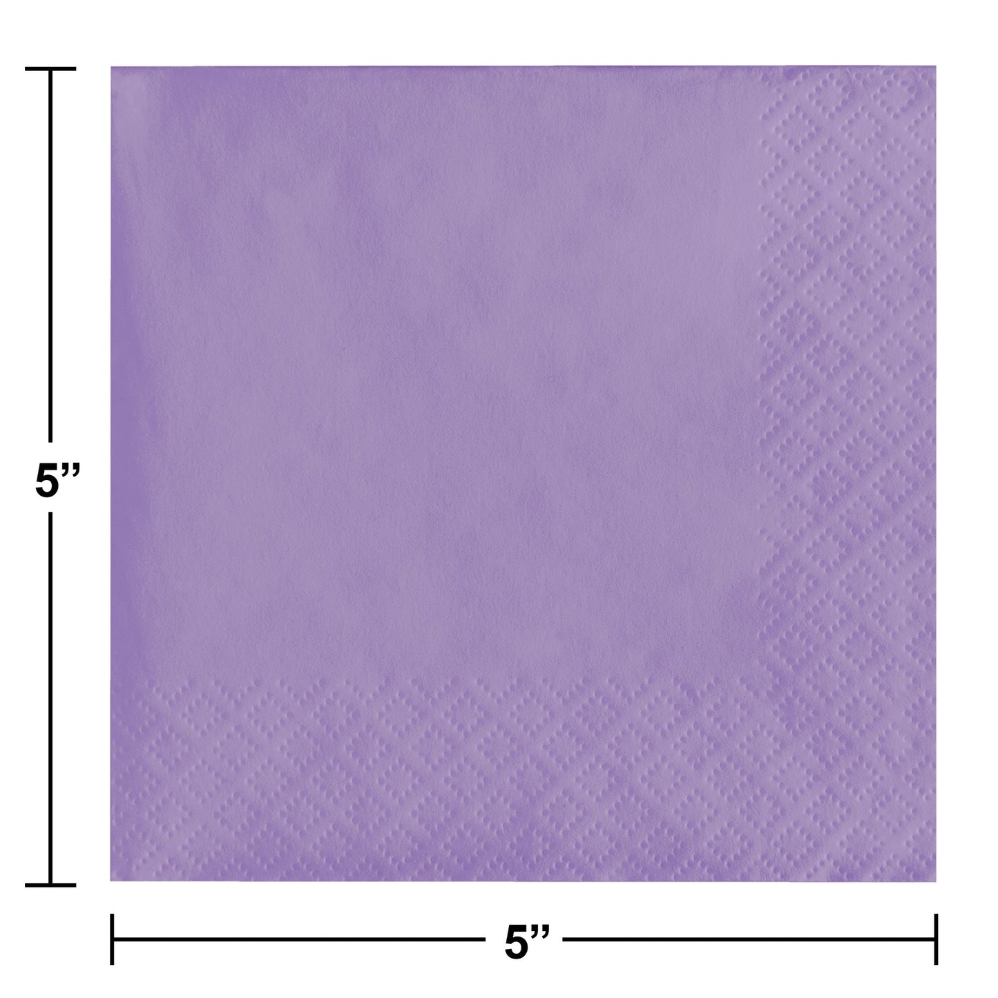 Luscious Lavender 2-Ply Beverage Napkins 600 ct Dimension Image