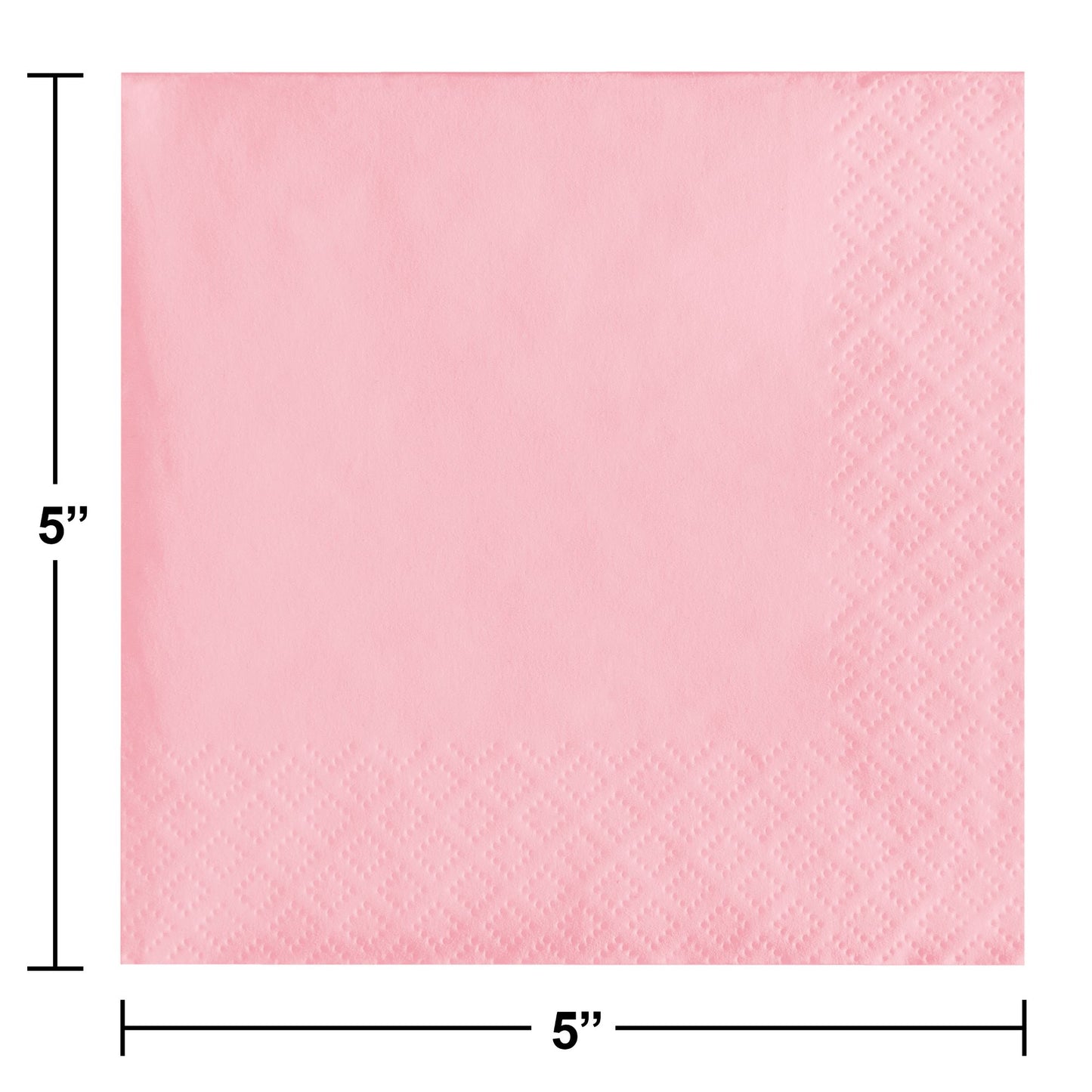Classic Pink 2-Ply Beverage Napkins 600 ct Dimension Image