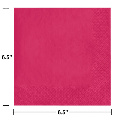 Hot Magenta 2-Ply Luncheon Napkins 600 ct Dimension Image
