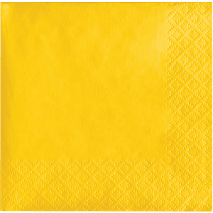 School Bus Yellow 2-Ply Beverage Napkins 1200 ct
