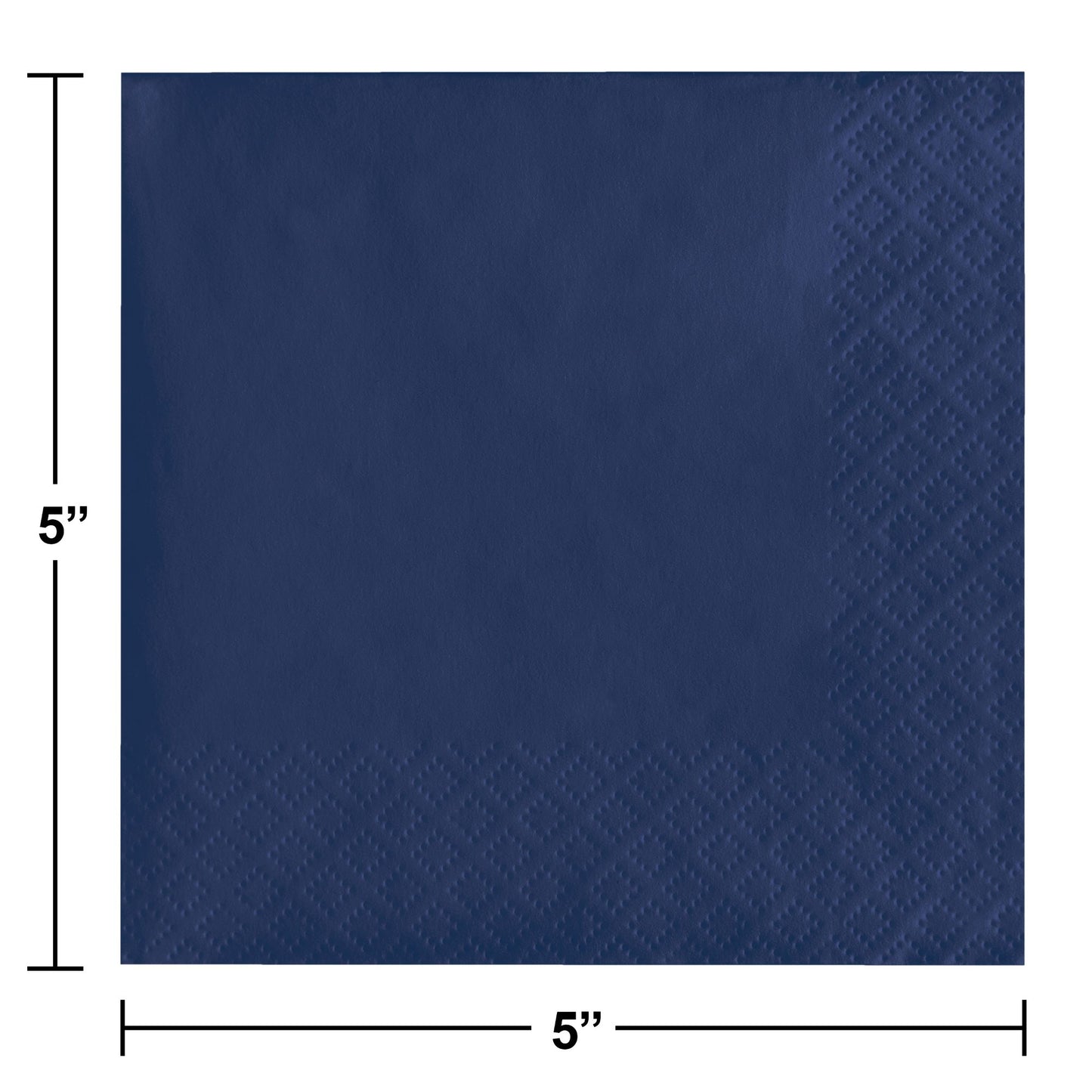 Navy 2-Ply Beverage Napkins 1200 ct Dimension Image