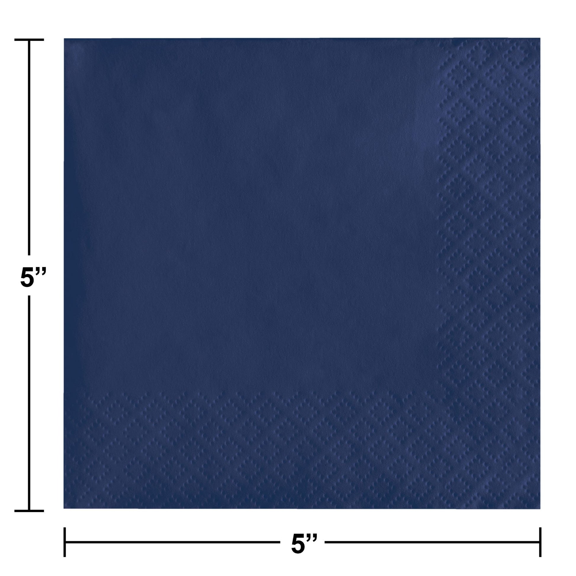 Navy 2-Ply Beverage Napkins 1200 ct Dimension Image