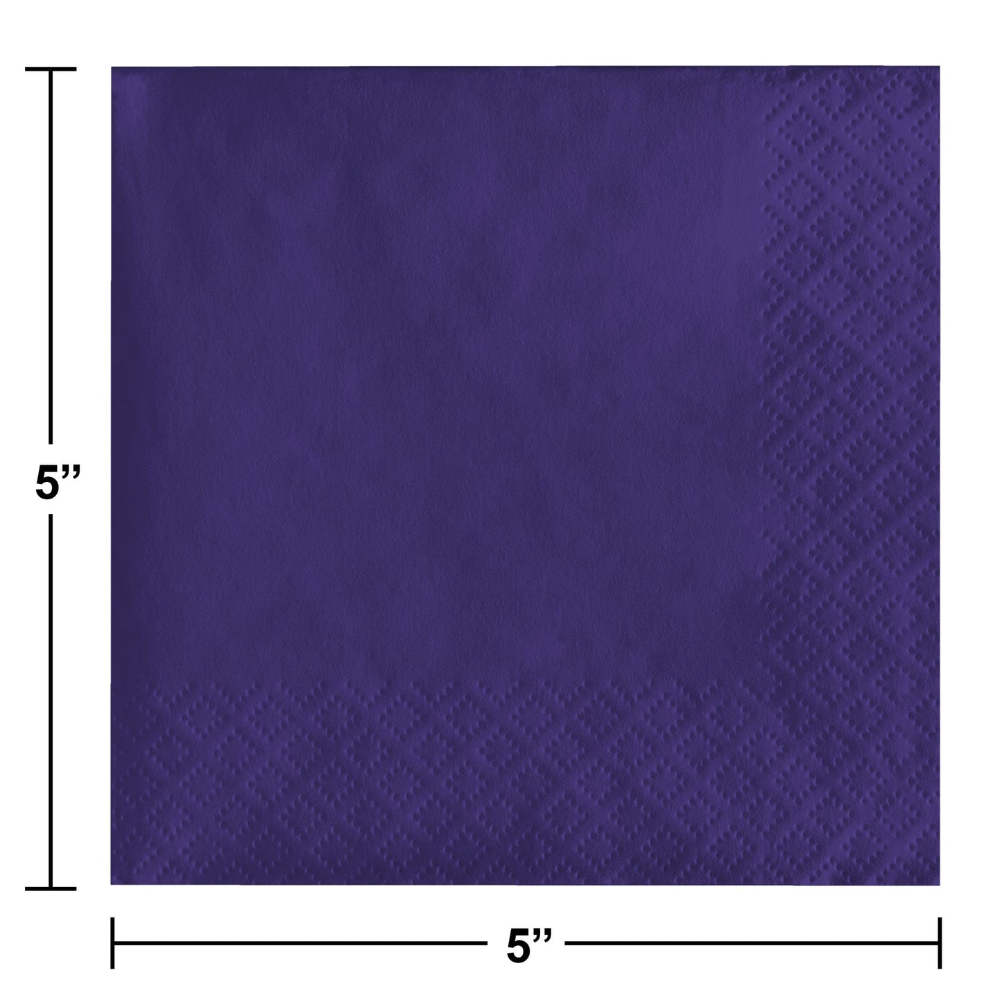 Purple Beverage Napkins 2-Ply 1200 ct Dimension Image