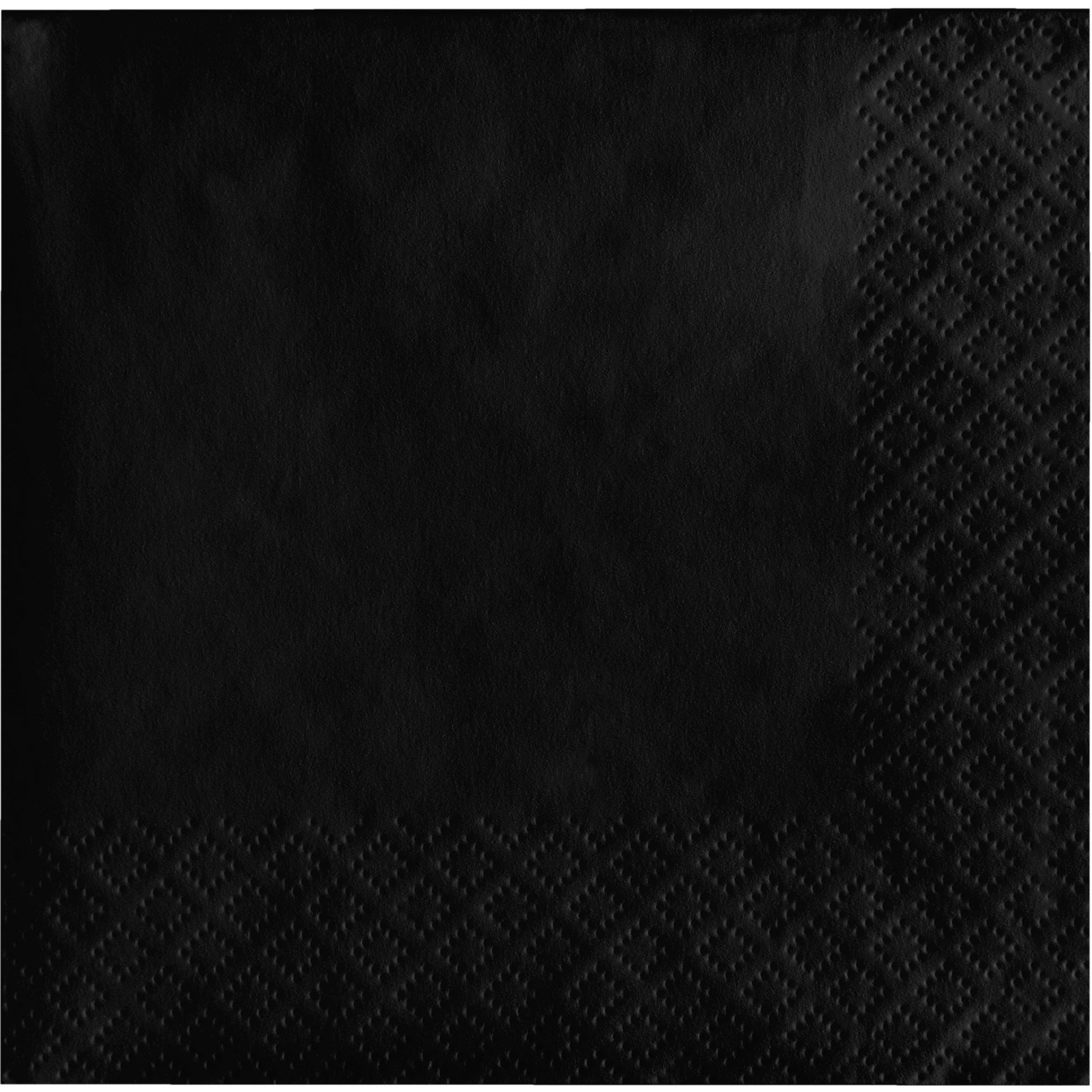 A single black velvet 2-ply beverage napkin with a textured pattern.
