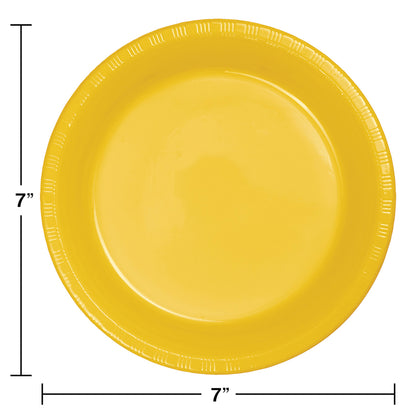 School Bus Yellow Plastic Dessert Plates 240 ct
