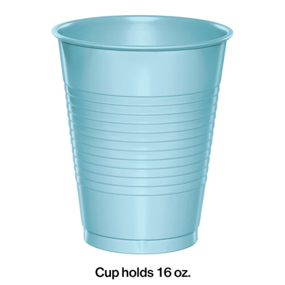Pastel Blue 16 oz Plastic Cups 240 ct