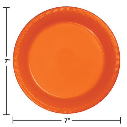 Sunkissed Orange Plastic Dessert Plates 240 ct