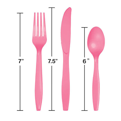 Value Friendly Candy Pink Assorted Plastic Cutlery 216 ct