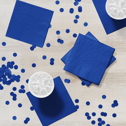 Value Friendly Cobalt Blue Beverage Napkins 240 ct Lifestyle Image