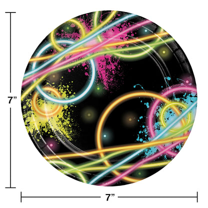 Glow Party Dessert Plates 96 ct