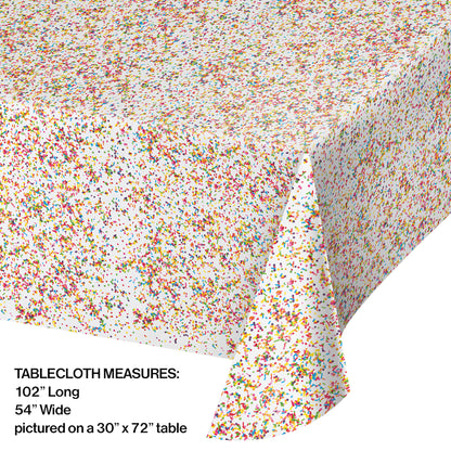 Confetti Sprinkles Plastic Tablecloths 6 ct