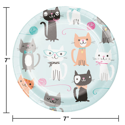 Cat Party Dessert Plates 96 ct