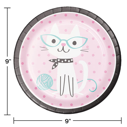 Cat Party Dinner Plates 96 ct