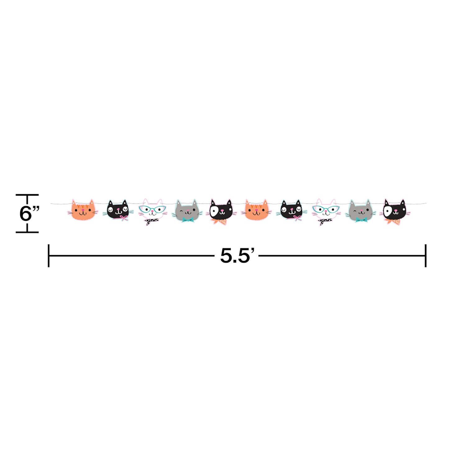 Cat Party Banners 6 ct