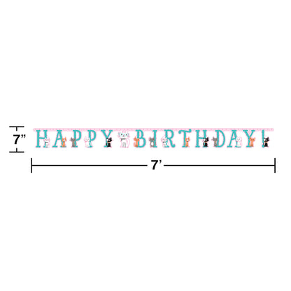 Cat Party Happy Birthday Banners 12 ct