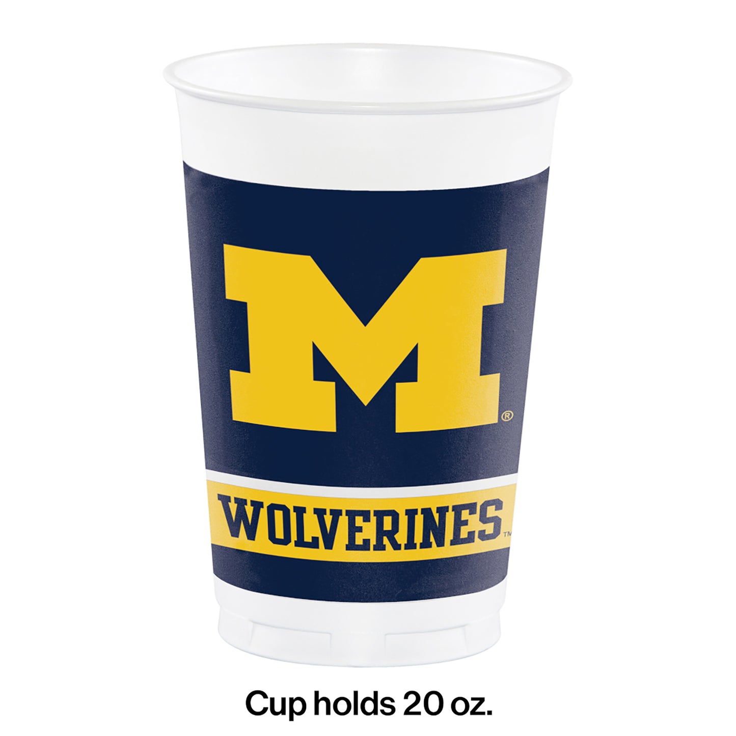 University of Michigan 20 oz Plastic Cups 96 ct