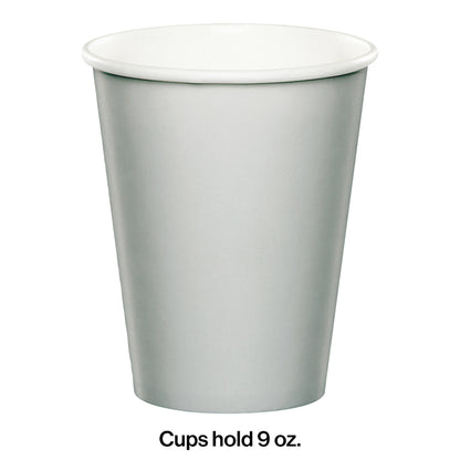 Value Friendly Shimmering Silver 9 oz Hot & Cold Cups 96 ct