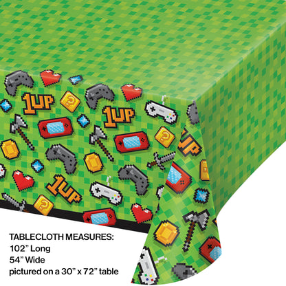 Video Games Party Plastic Tablecloths 6 ct