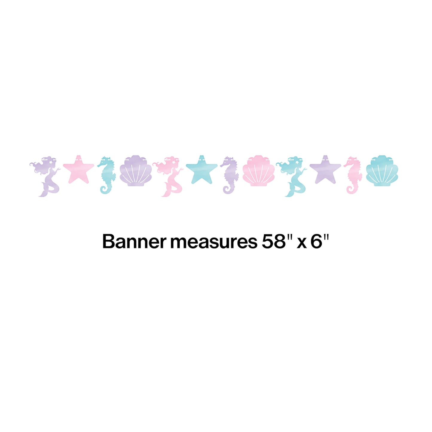 Iridescent Mermaid Party Banners 6 ct