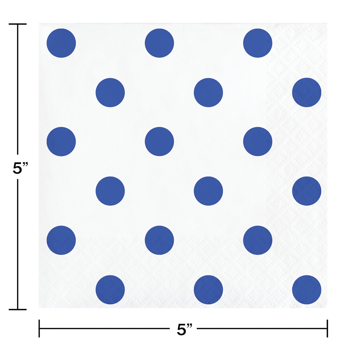 Cobalt Blue Polka Dots and Stripes Beverage Napkins 192 ct