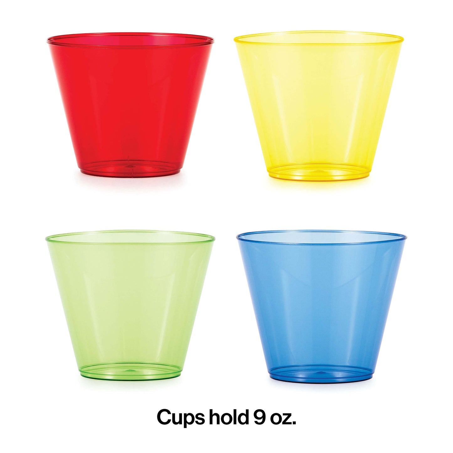 9 oz Assorted Colors Plastic Tumblers 144 ct