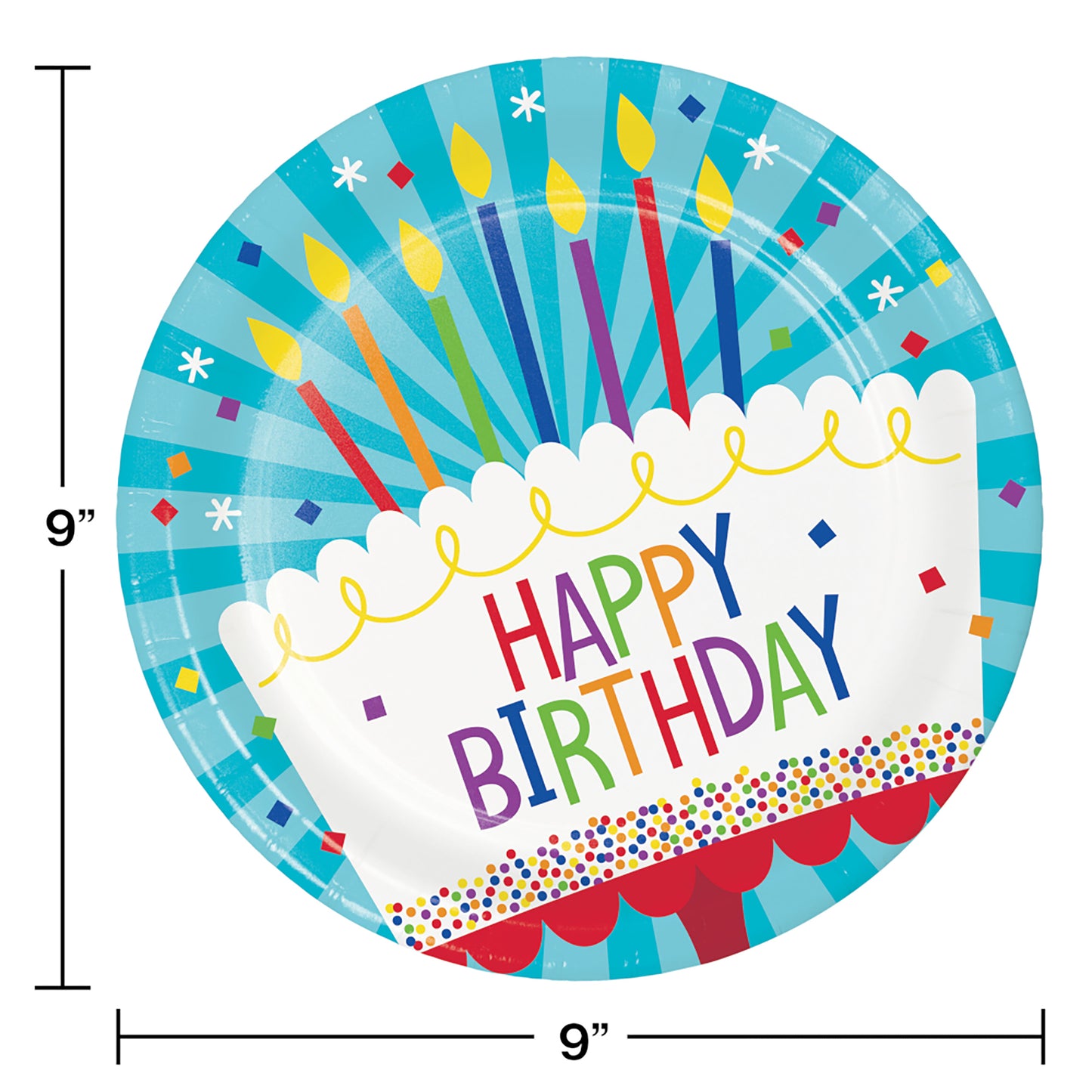 Cake Birthday Dinner Plates 96 ct