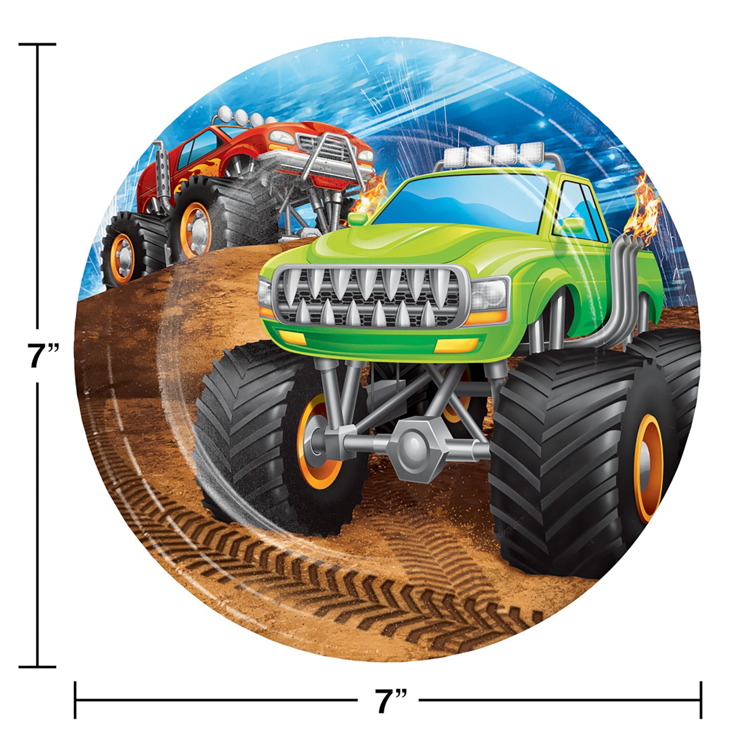 Monster Truck Dessert Plates 96 ct