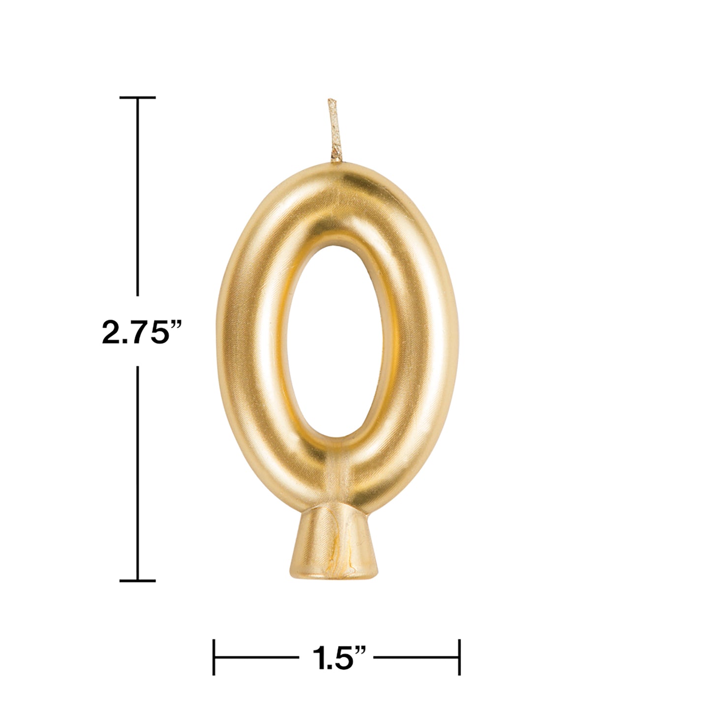 Gold Number 0 Candles 12 ct