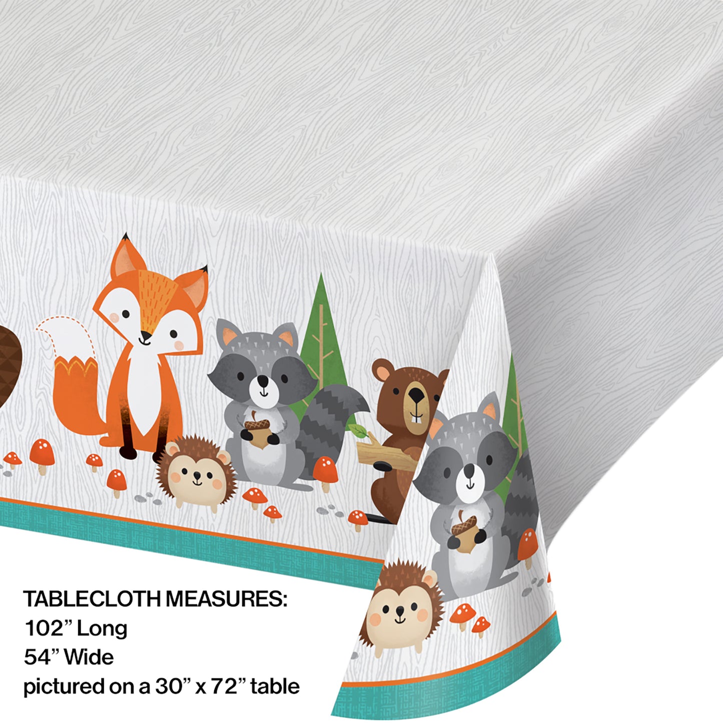 Wild One Woodland Plastic Tablecloths 6 ct