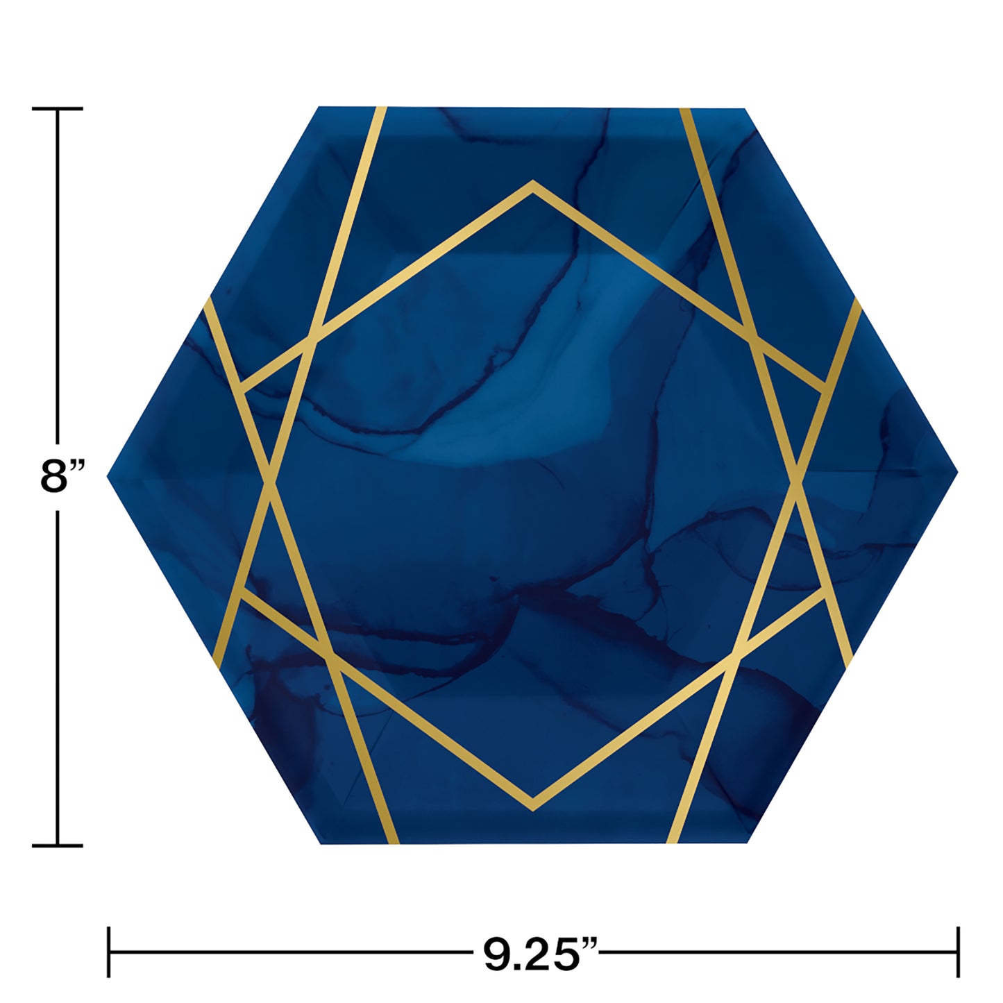 Navy Blue and Gold Foil Dessert Plates 96 ct