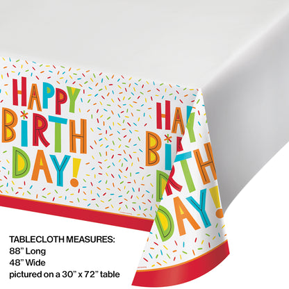Birthday Fun Plastic Tablecloths 12 ct