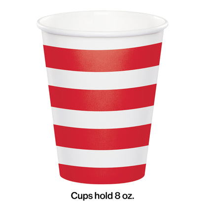 Red Polka Dots and Stripes Paper Cups 96 ct