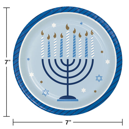 Hanukkah Celebration Dessert Plates 96 ct