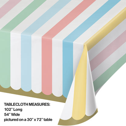Pastel Celebrations Paper Tablecloths 6 ct