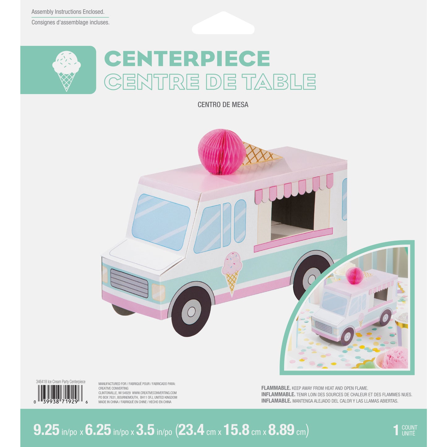 Ice Cream Party Centerpieces 6 ct