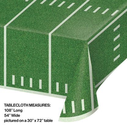 Football Field Plastic Tablecloths 6 ct