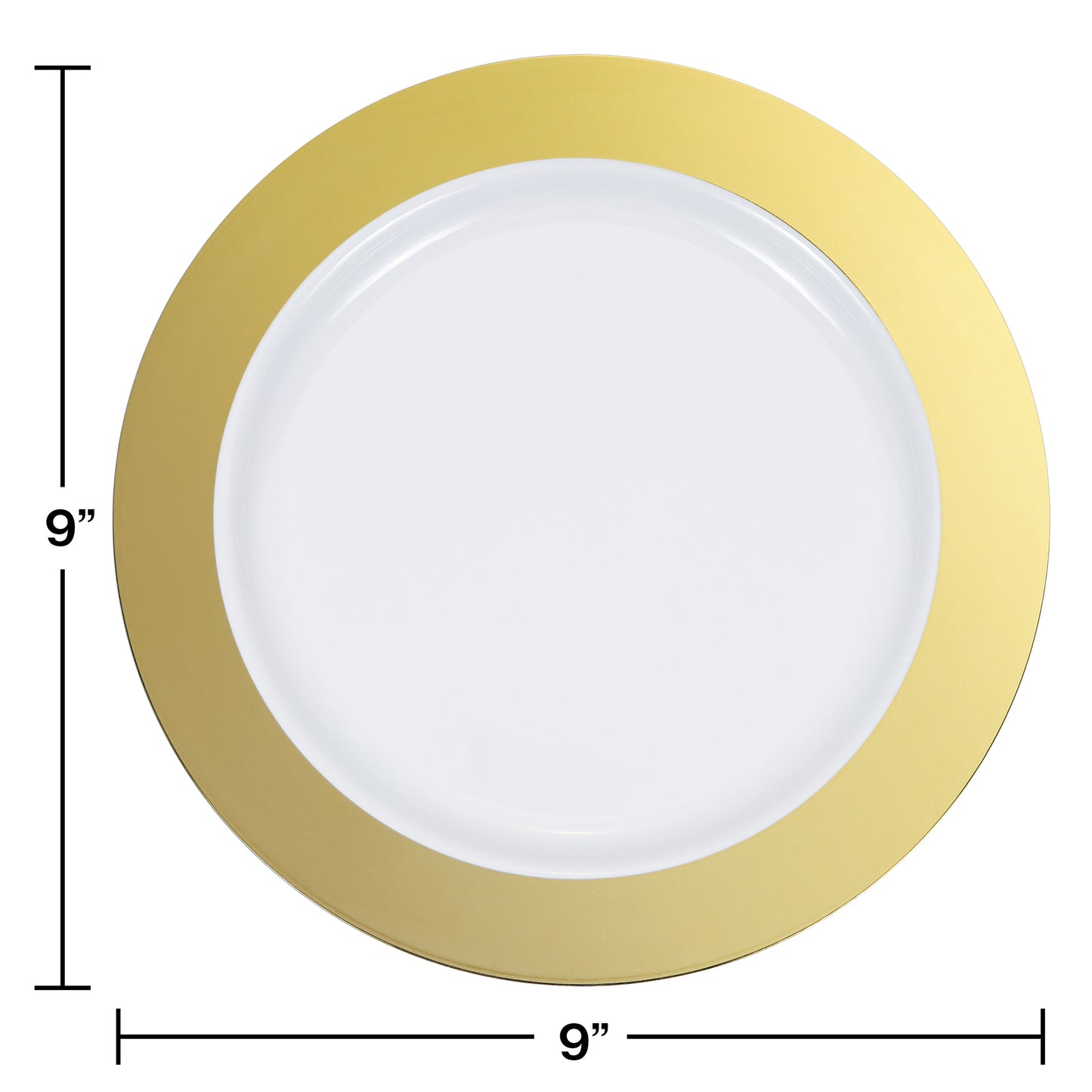 Gold Rim Plastic Dinner Plates 120 ct