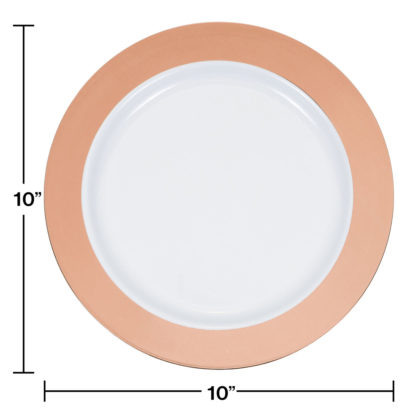 Rose Gold Rim Plastic Banquet Plates 120 ct