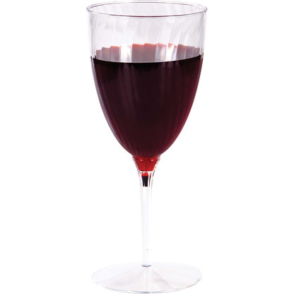 Clear 8 oz Plastic Wine Glasses 96 ct