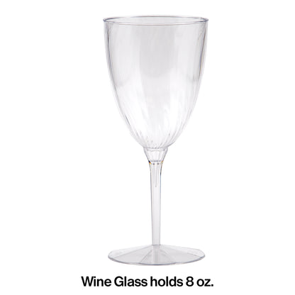 Clear 8 oz Plastic Wine Glasses 96 ct