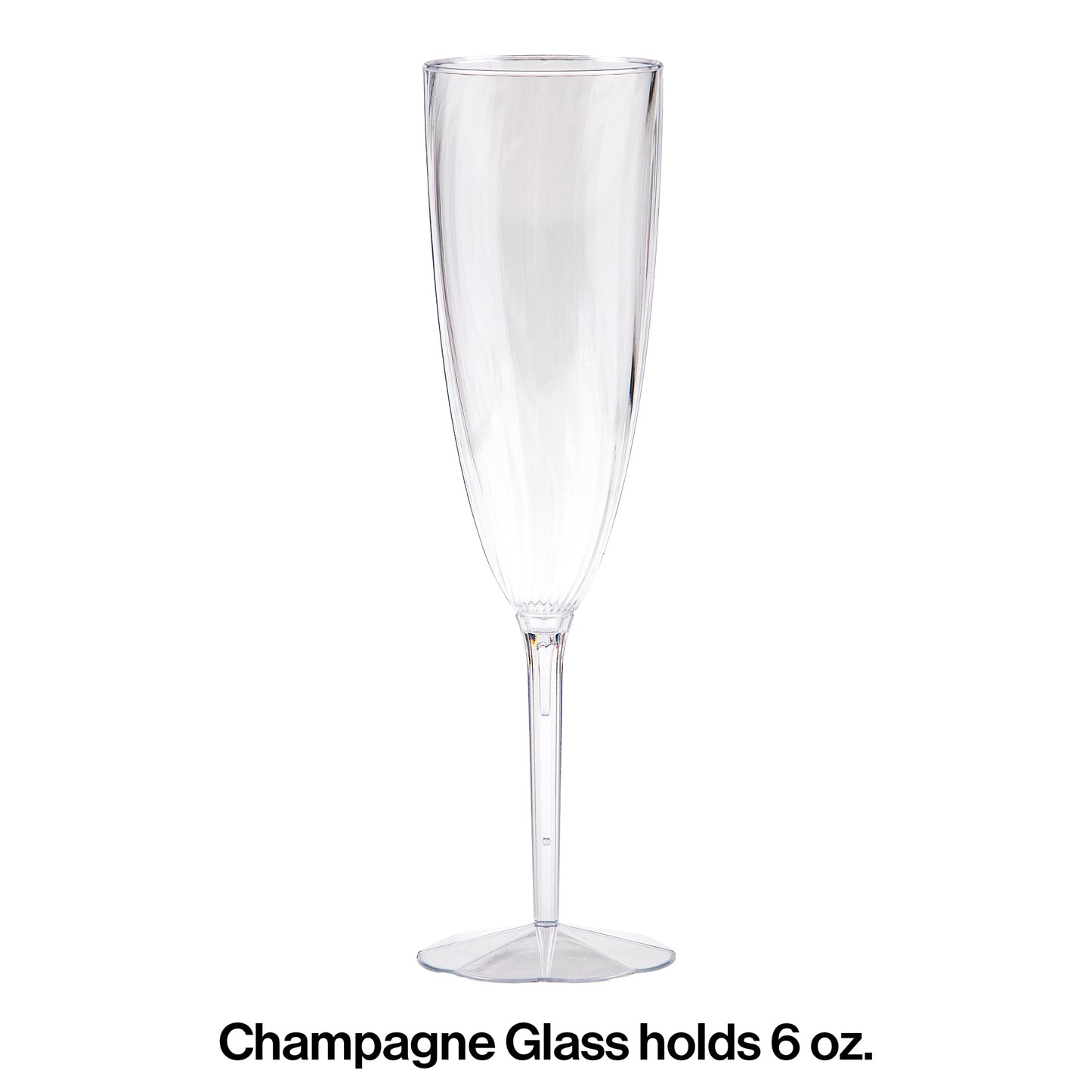 Clear 6 oz Plastic Champagne Glasses 96 ct